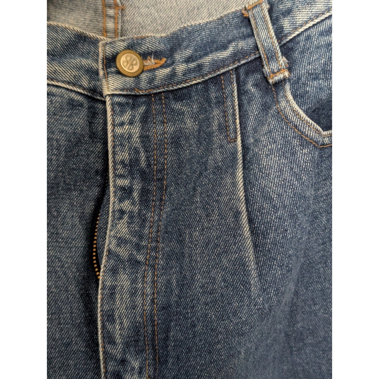 Vintage Bill Blass High Waisted Pleated Tapered Leg Jeans Medium Wash Women 14