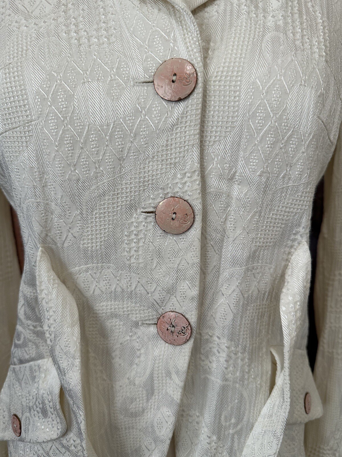 Vintage Women’s Christian LaCroix “Bazar” Vanilla Cream Embroidered Blazer 38