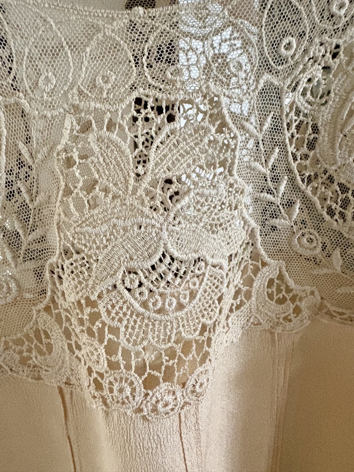1930&rsquo;s Slip Flapper Dress, Adorned with Wonderful Lace and Flowers