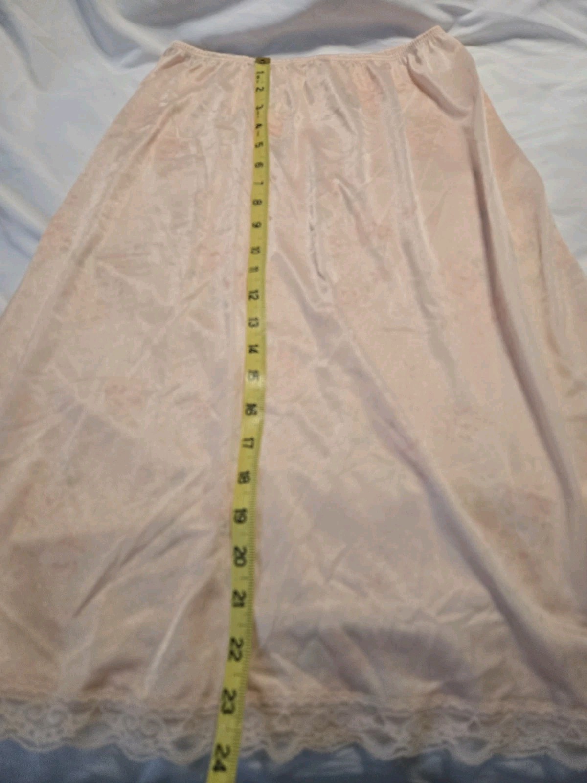 Vintage Deena Slip & Cami Set Peach With Faint Rose Design Lace Romantic Sz 34