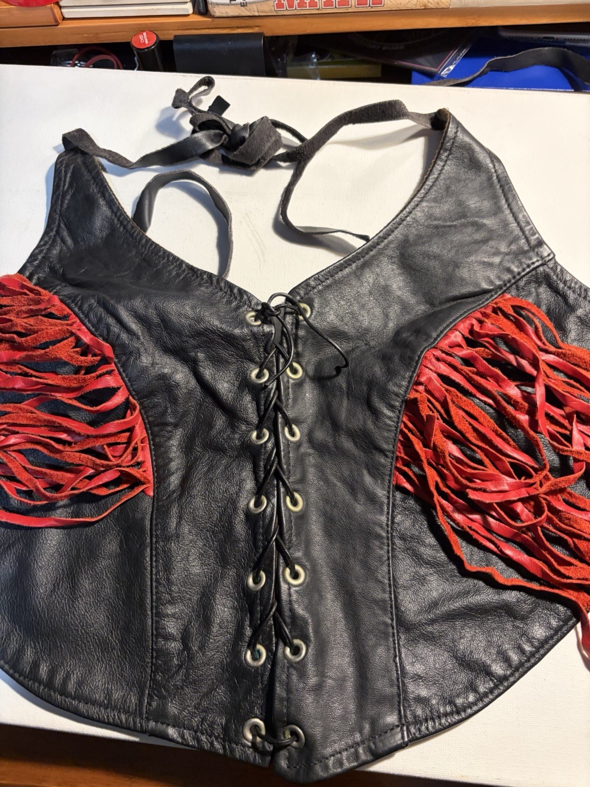 Vintage 80s Women’s Small Leather Halter Top
