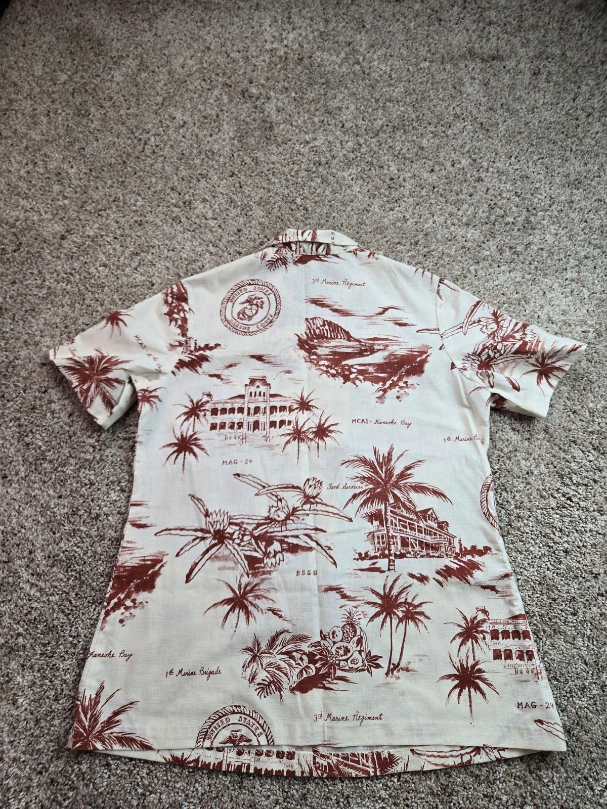 Vintage Action Sportswear Hawaiian Shirt Womens 16 USMC Zip Up Talon Zip 60s