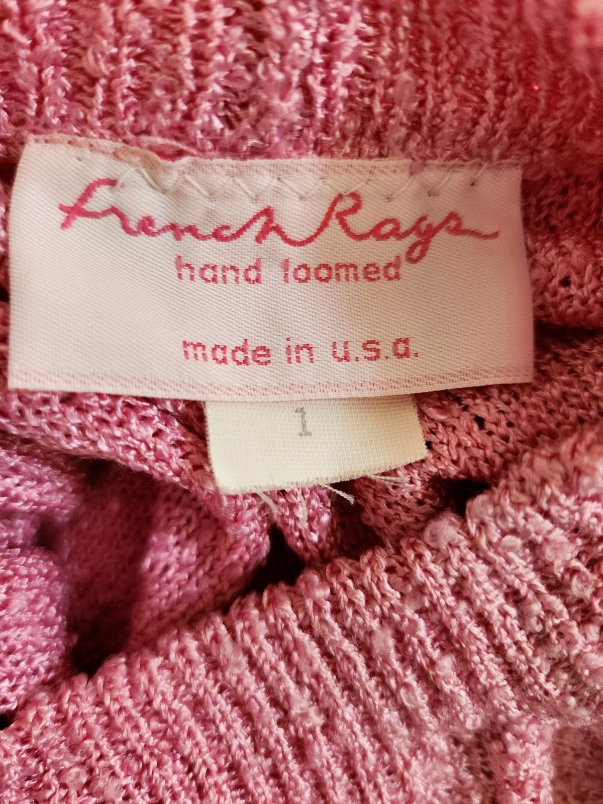 1980s French Rags Hand Loomed Pullover Vintage Sweater in Pink Size S