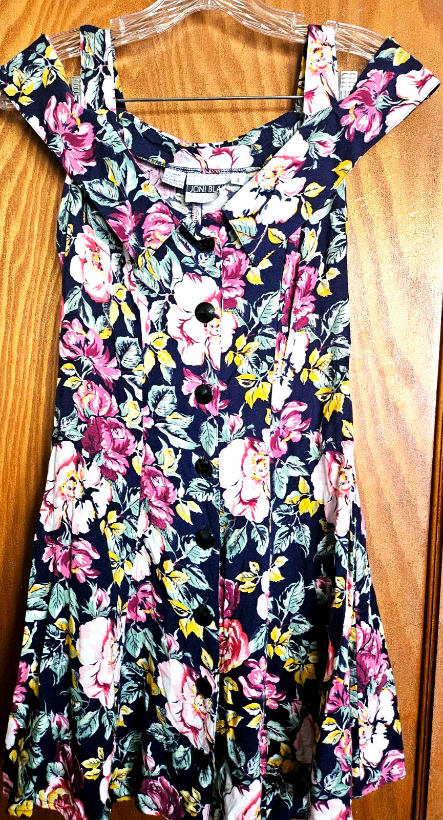 vintage Joni Blair Dress sz 3 junior Small Multicolored Floral Sleeveless