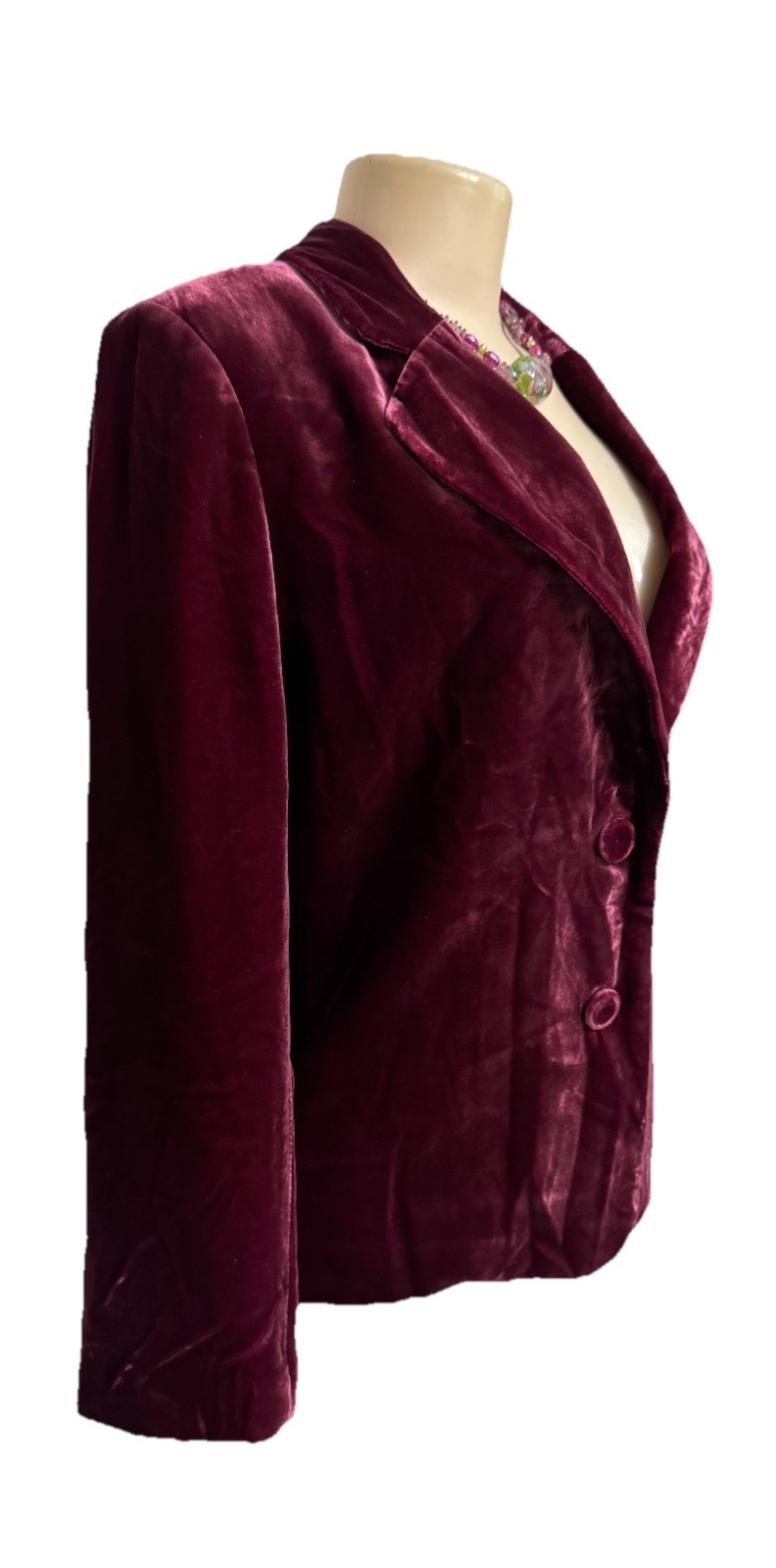 Raffaella womens vintage jacket crushed velvet size 10 Red boho blazer gorgeous