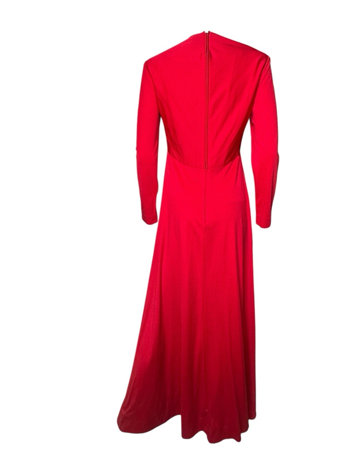 LEO NARDUCCI Ambiance Vtg Designer 1970s Red Holiday Maxi Dress Glamour Rare S/M