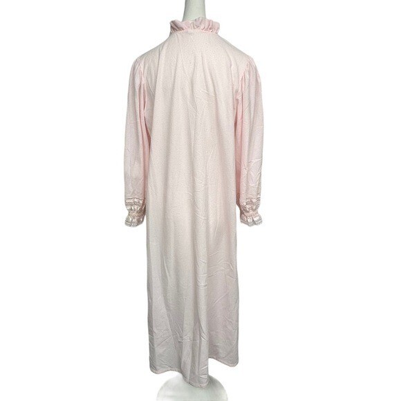 Vintage Gilligan O&rsquo;Malley Petite M Night Gown Pink Full Length Cottagecore Lace
