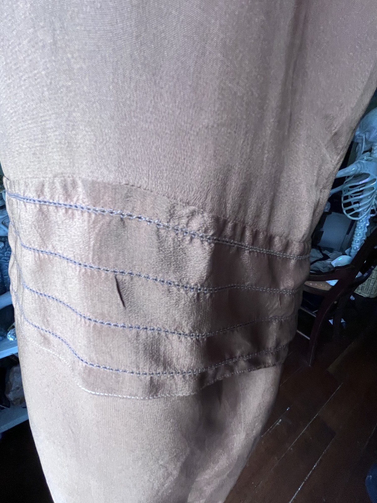 1920s Copper Brown Shift Dress