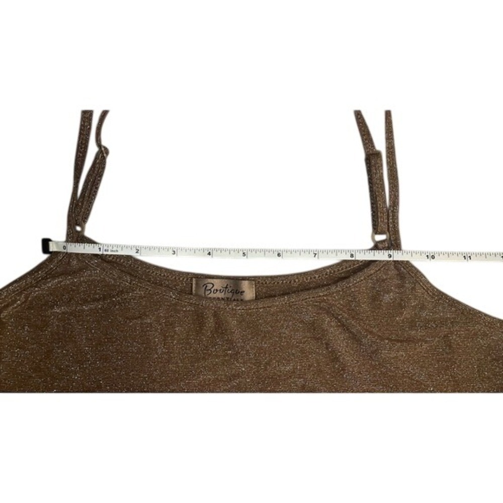 Boutique Essentials Gold Metallic Shimmer Camisole Top Adjustable Straps
