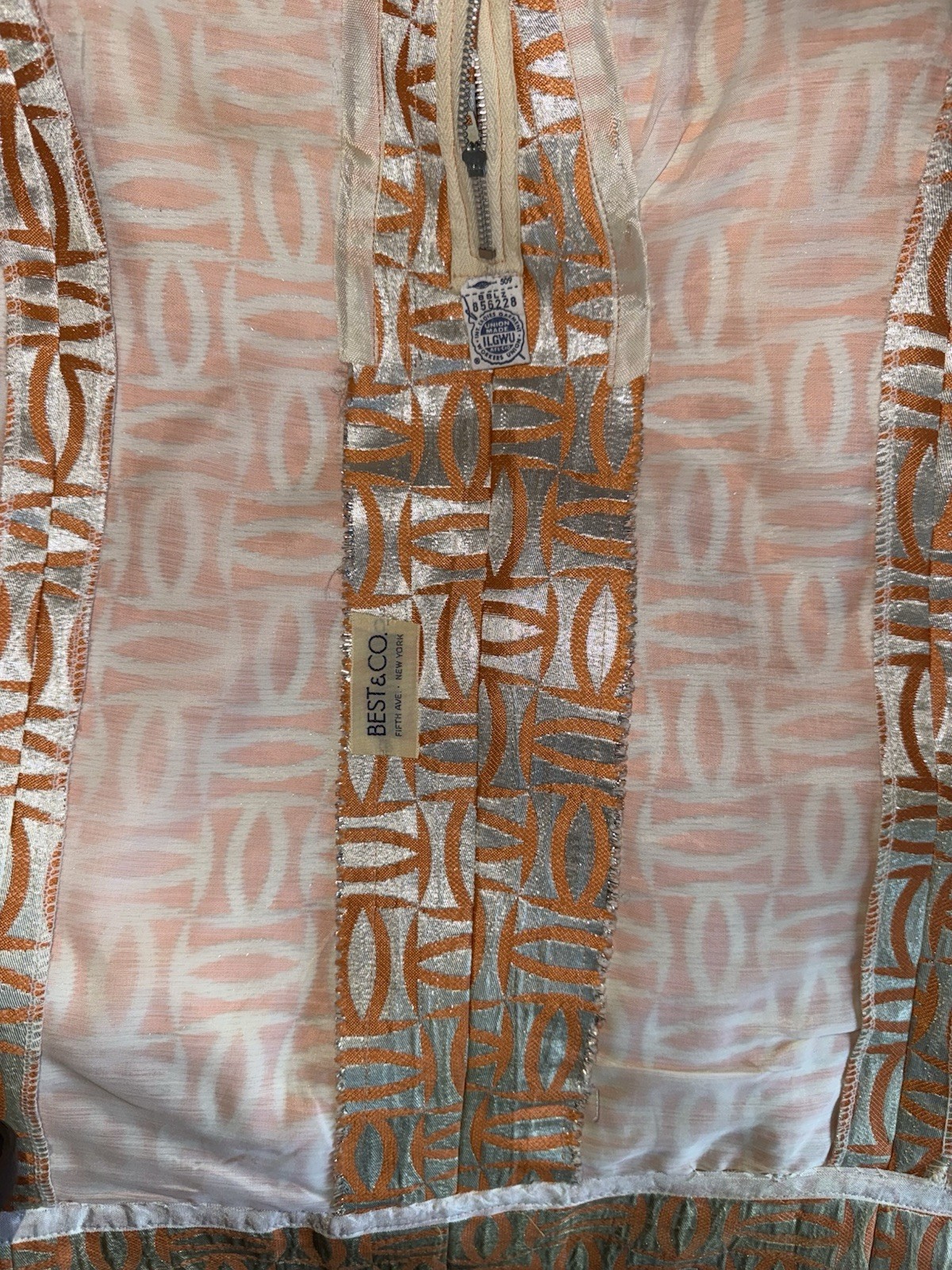 1960s MALCOLM STARR DESIGNER Vintage Metallic Jacquard Mod Dress + Jacket Set SM