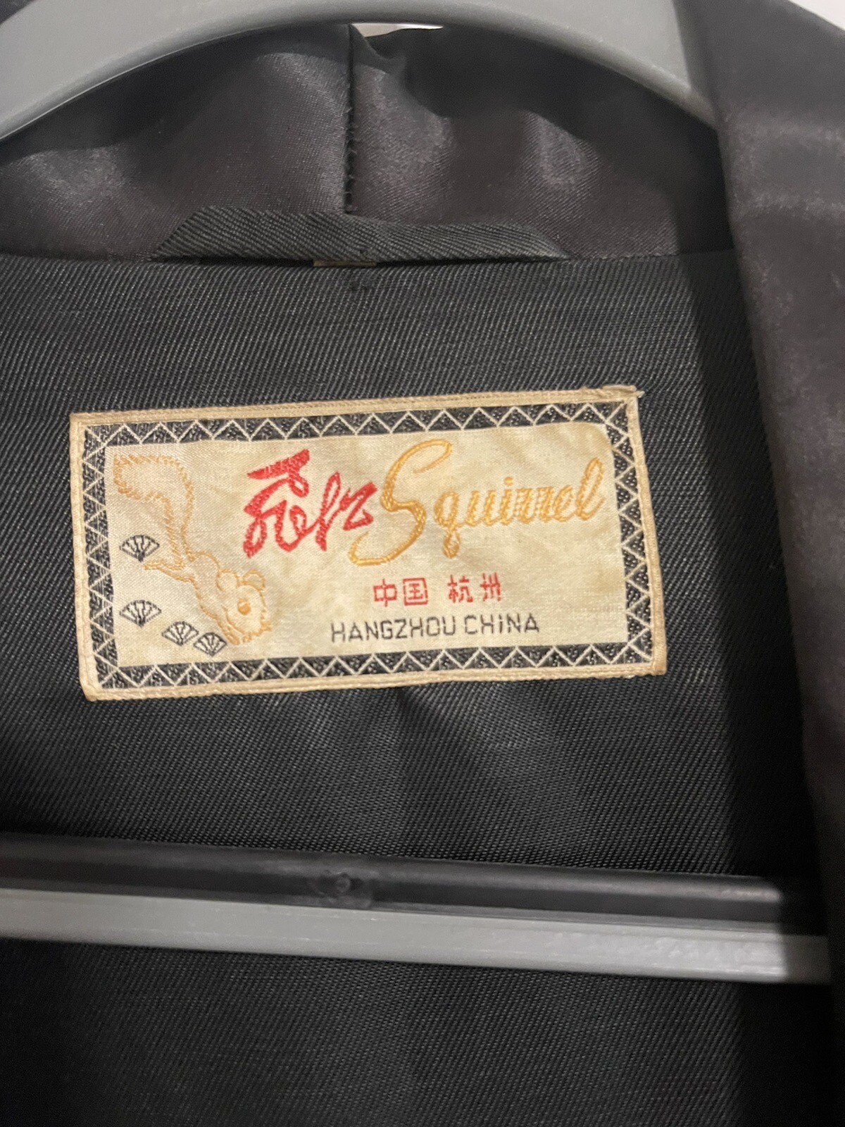 Authentic Vintage Chinese Robe Solz Squirrel Black/Gold Made in China Size 46