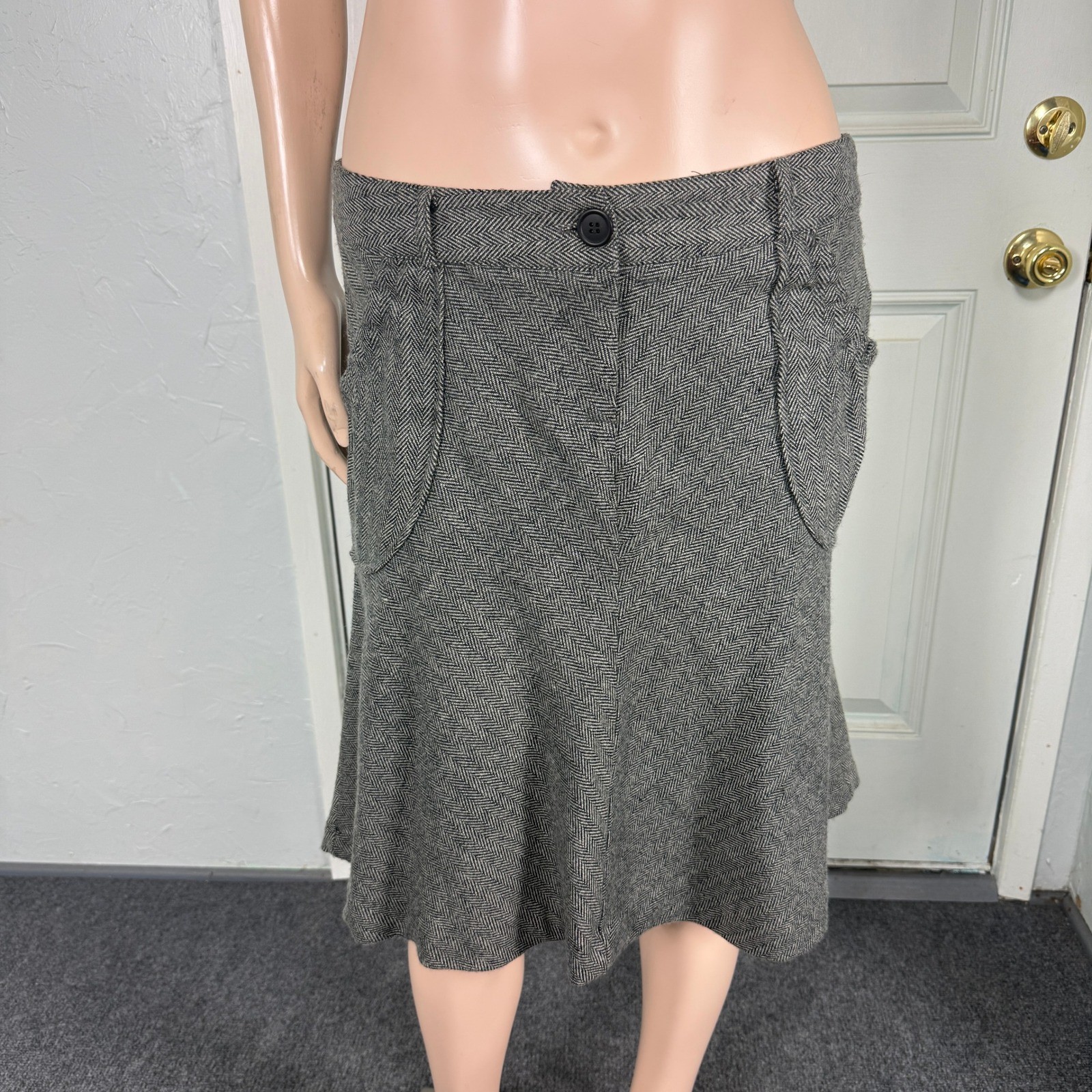 Vintage Y2K Forever 21 Women&rsquo;s Skirt Medium Wool A-line Pockets Knit Low E4-19