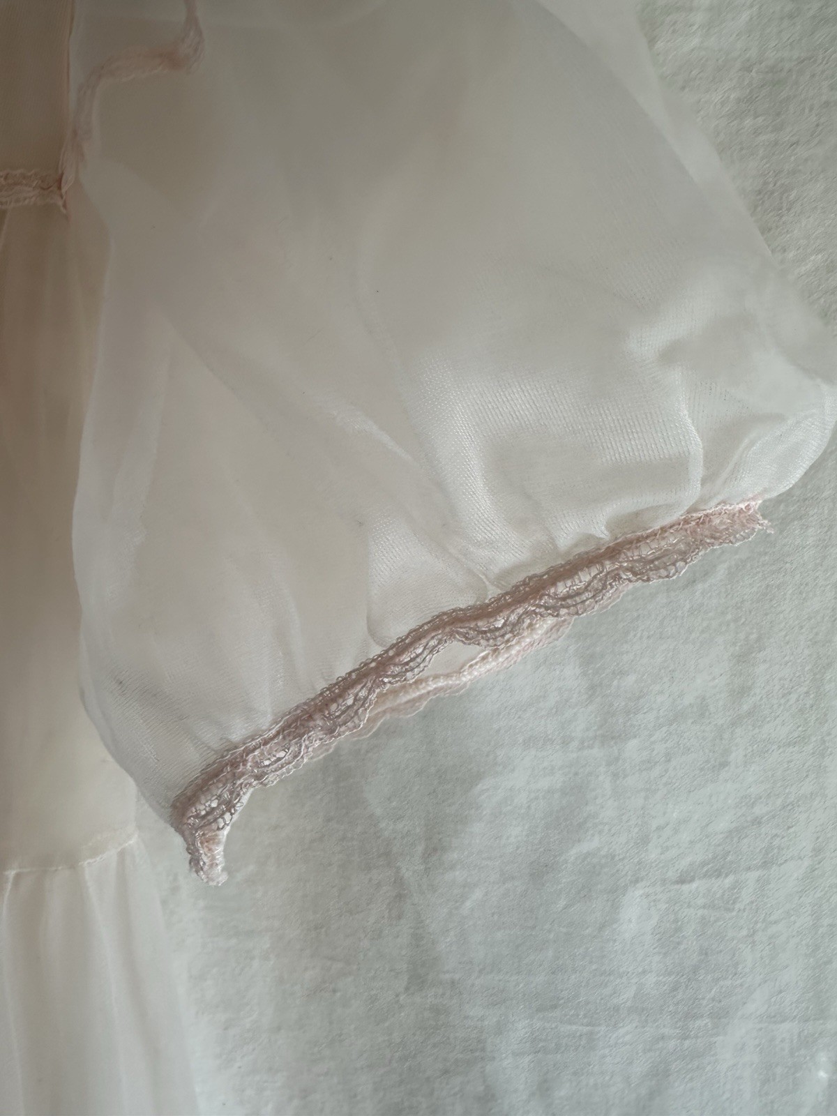 Vintage Dutchmaid 60s Pink Peignoir Set Nylon Sheer Robe & Gown Lace Romantic 14
