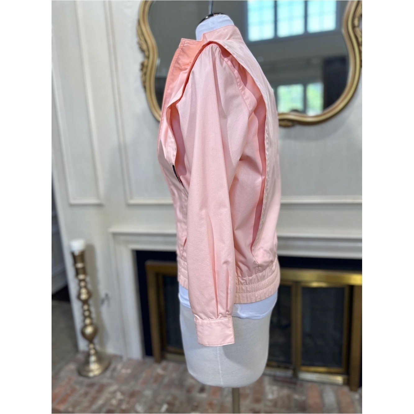 Members Only Vintage Jacket size 3/4 Pale Pink 80s Racer Core Aesthetic