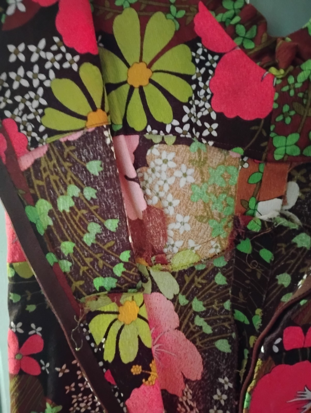 Vtg 60s Hukilau Fashions Hawaiian Barkcloth Maxi Dress 14 Hibiscus Pink Brown