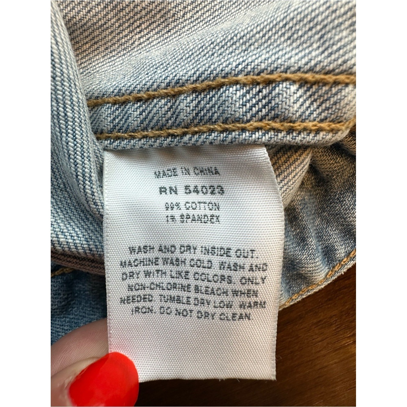 1969 Light Wash Denim Vest with Green Beaded Collar- size Large