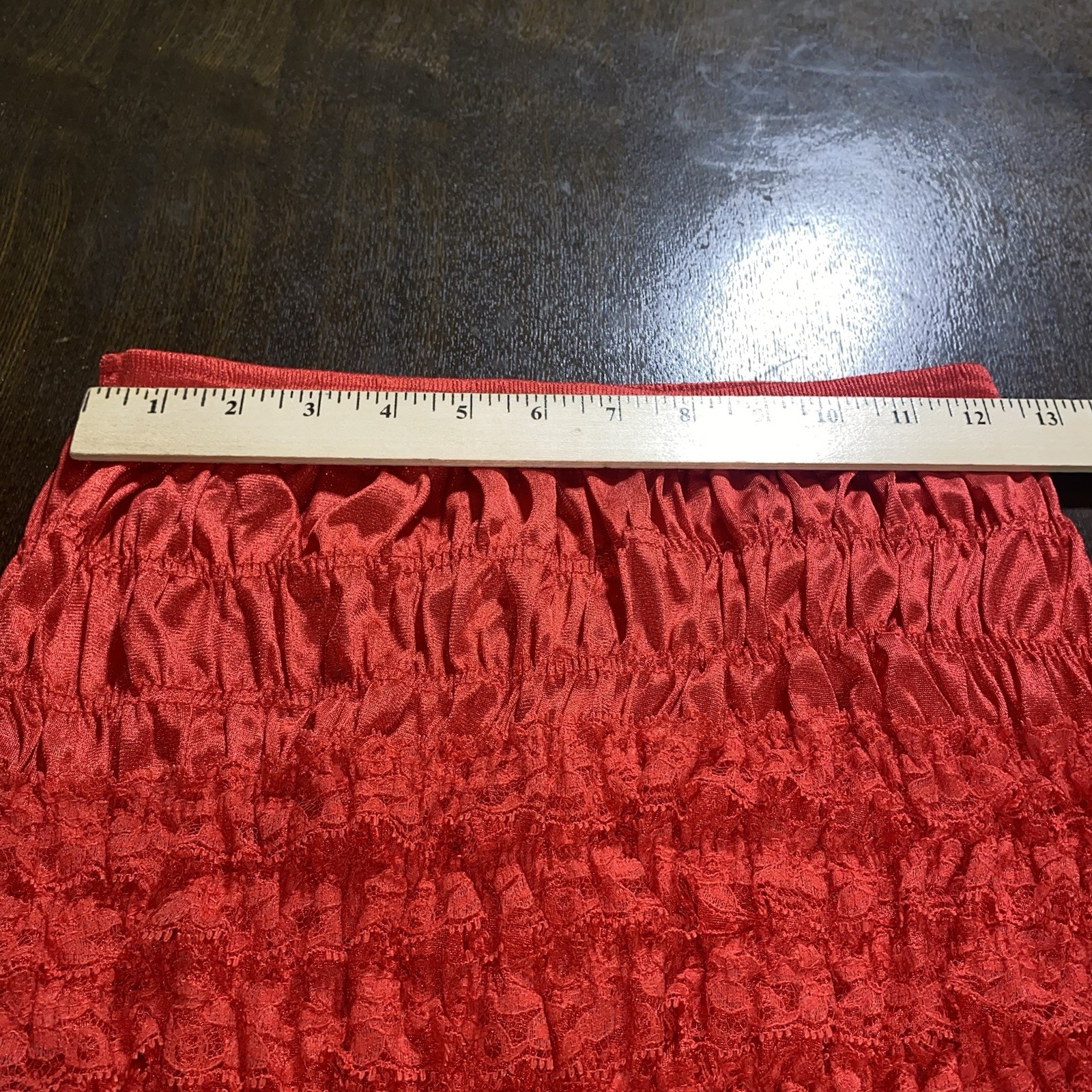 Vtg Malco Modes Red Ruffled Lace Cotton Pettipants Bloomers Panties EUC Medium