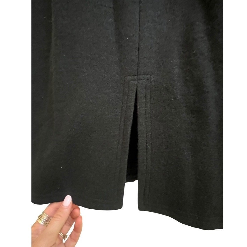 $376 GEIGER Boiled Wool Black Pencil Skirt | 42 EU (12 US) | New! Vintage!