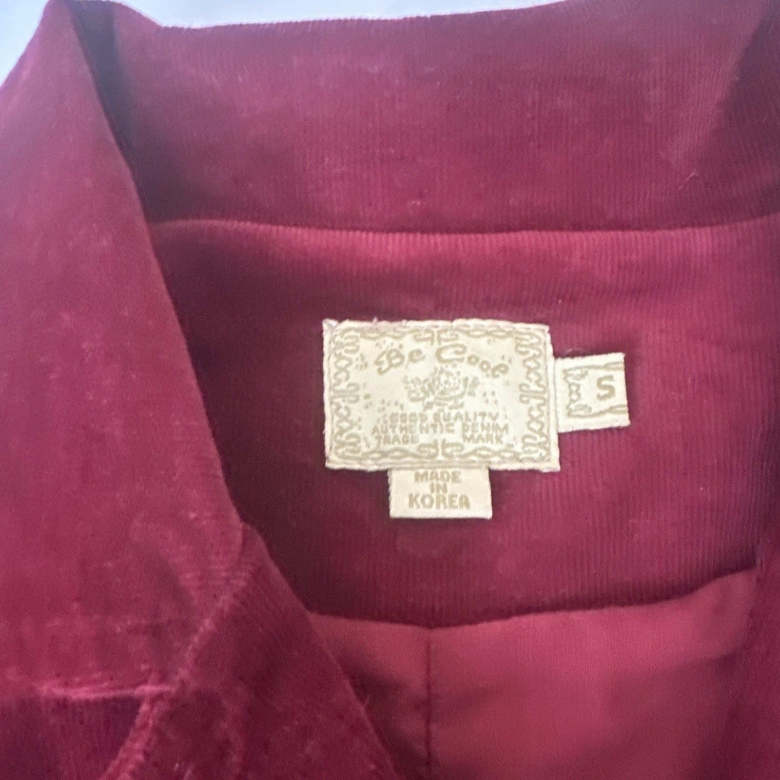 Vintage 1990’s Be Cool Corduroy Jacket Blazer Wine Red Size S