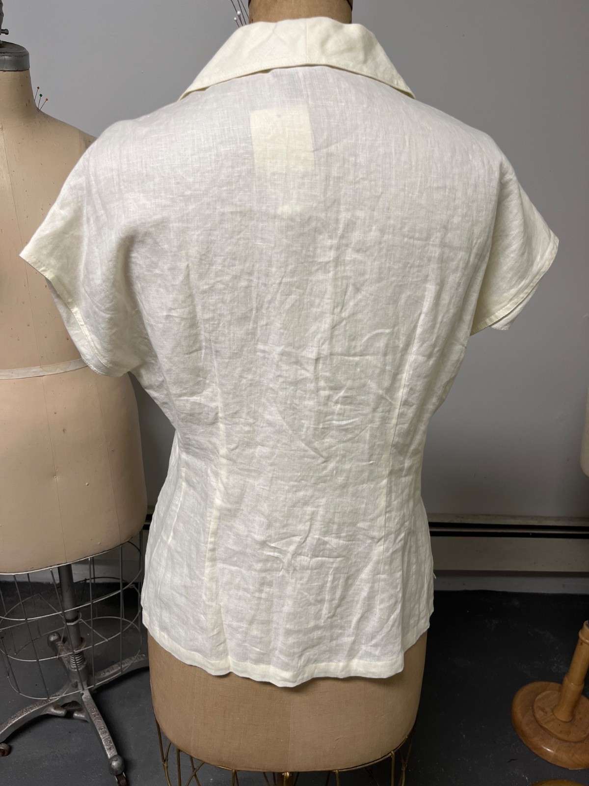 NWT OLD STOCK Vintage J Peterman Linen Blouse Size 10 Bust 36-37