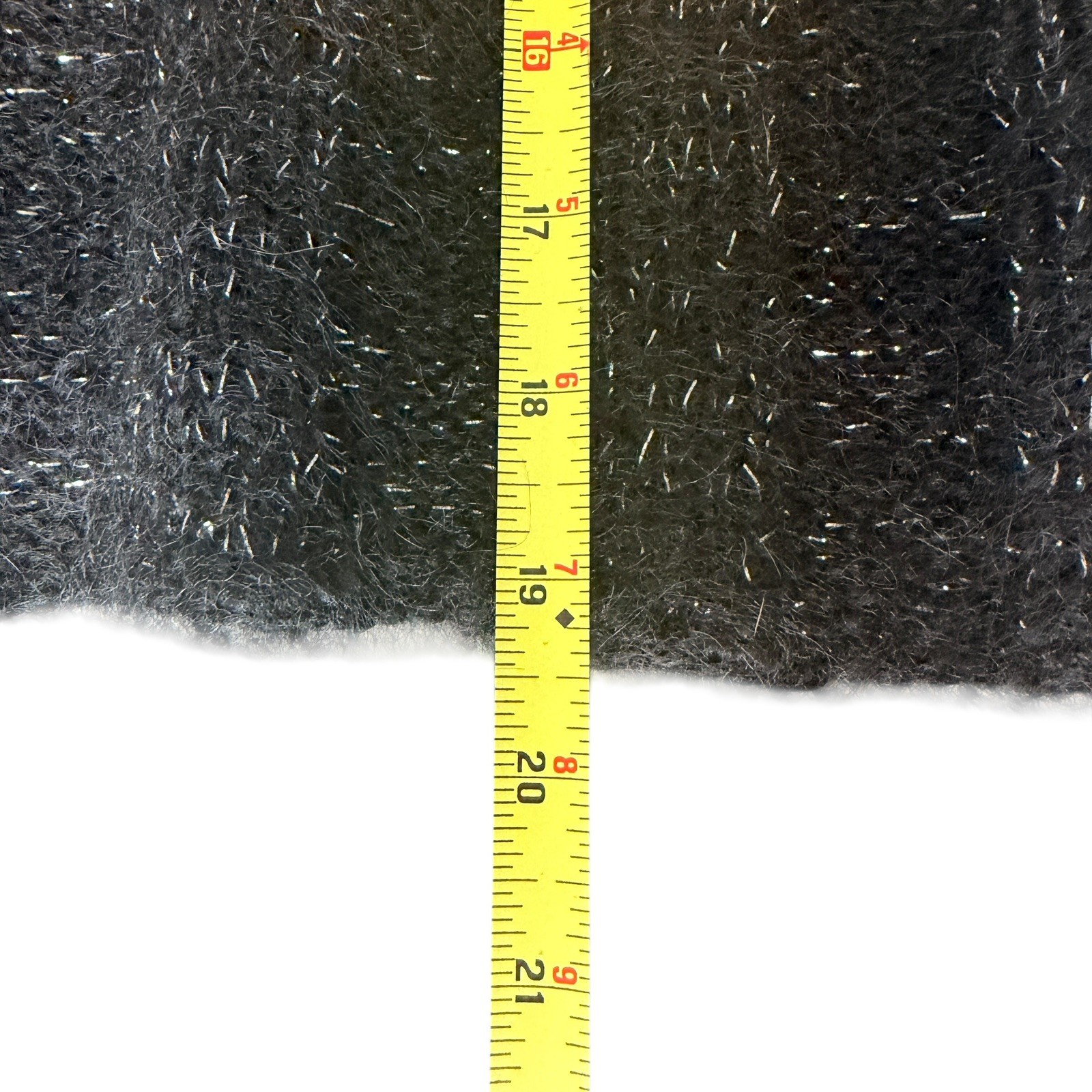 Reference Point Black Sparkly Cropped Sweater Size S Mohair Wool Shimmer Knit