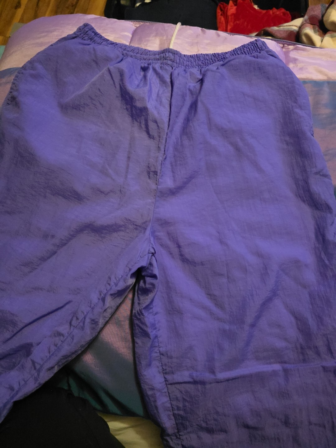 vintage purple nylon windbreaker jacket. And Pants Size Large