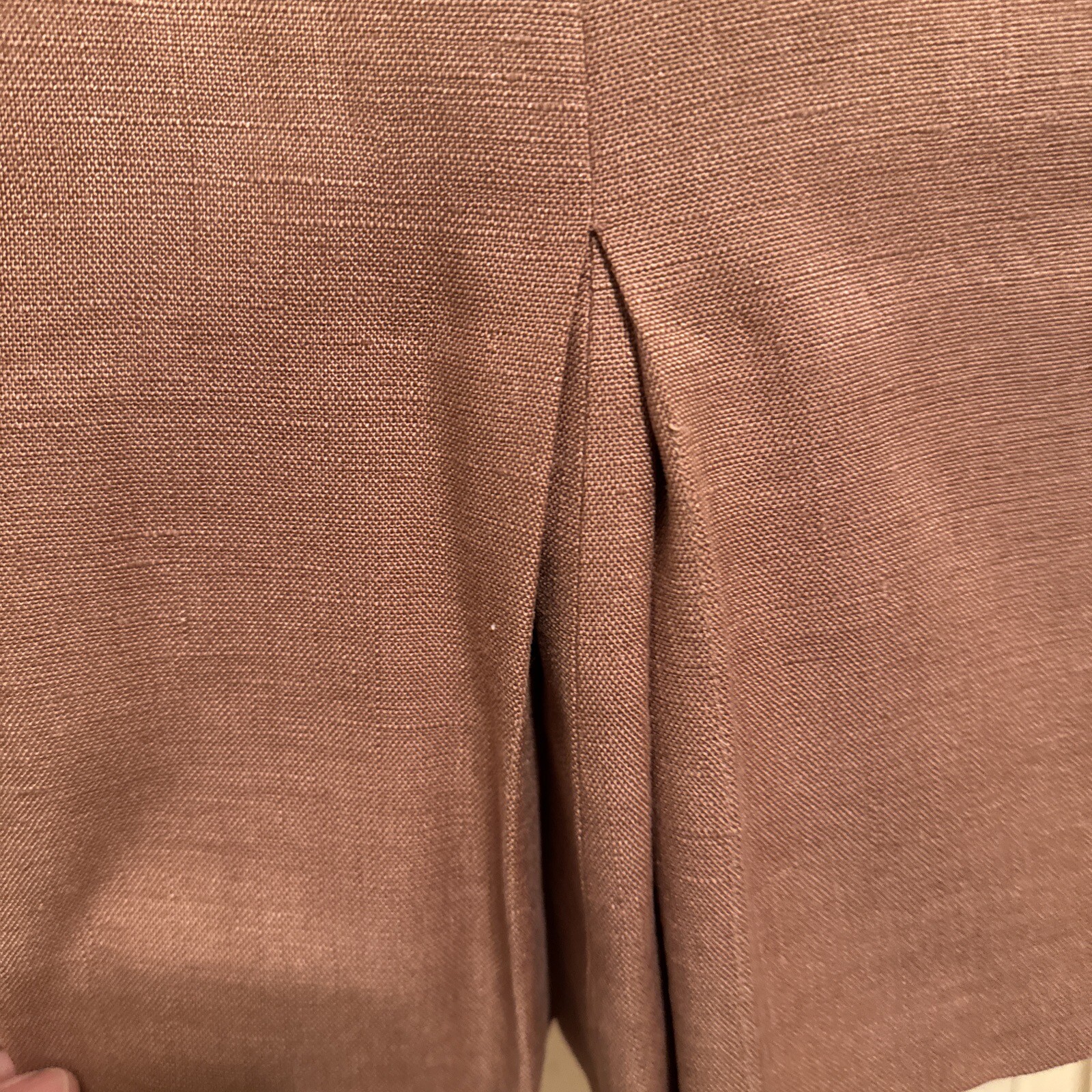 Vtg 50s 1950s Adele Simpson Wiggle tan brown Pencil dress S 4 6 Talon Zipper