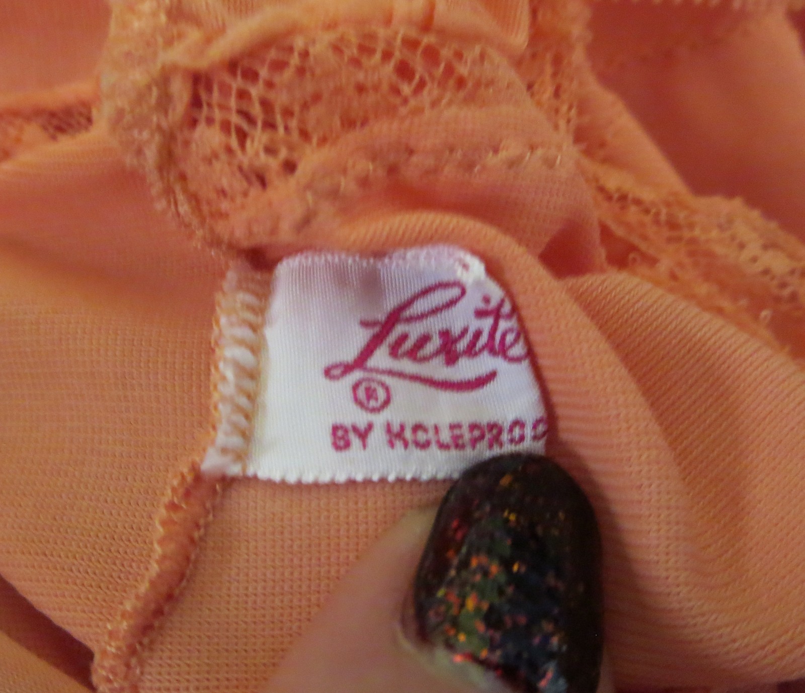 1950s Luxite by Holeproof « Charm » Full Slip Orange L