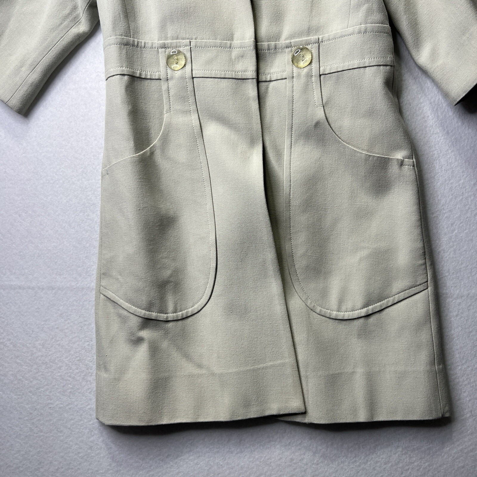 Original Penguin Silk Wool Cotton Zip Coat Jacket Cream Floral Lined Sz 4 Prep