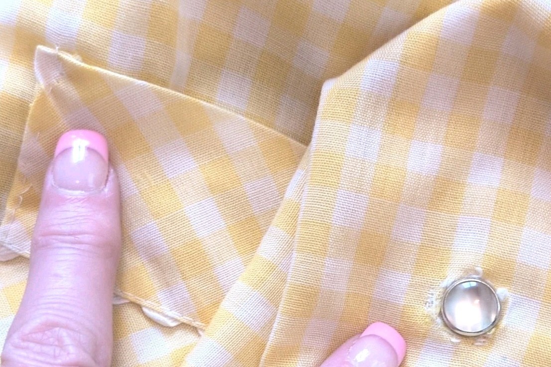 Vintage Yellow Checked Housecoat/Robe 1950/1960