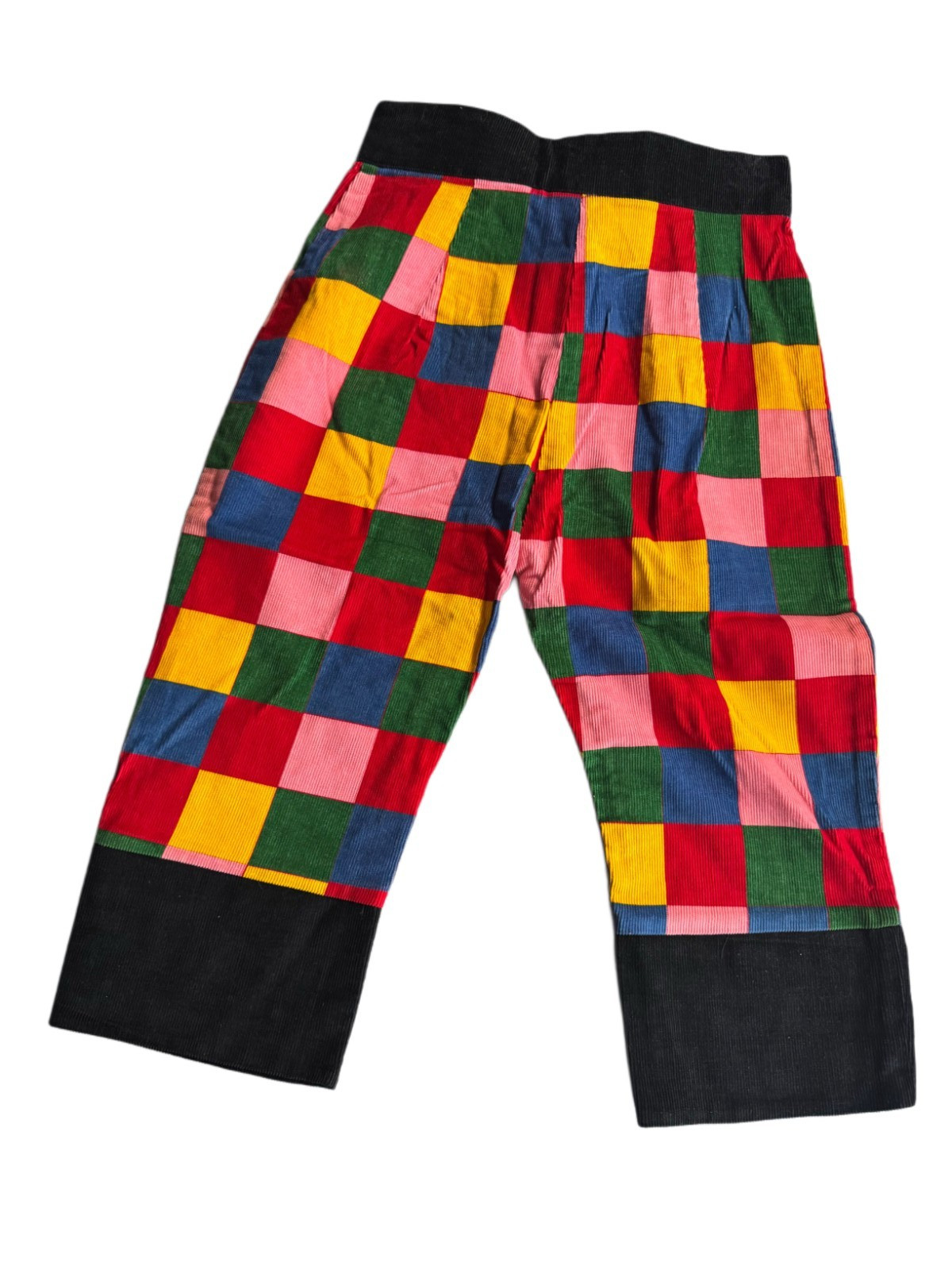 VINTAGE ALLEY CAT BY BETSEY JOHNSON CAPRIS CORDUROY RAINBOW PATCHWORK SIZE 5/6