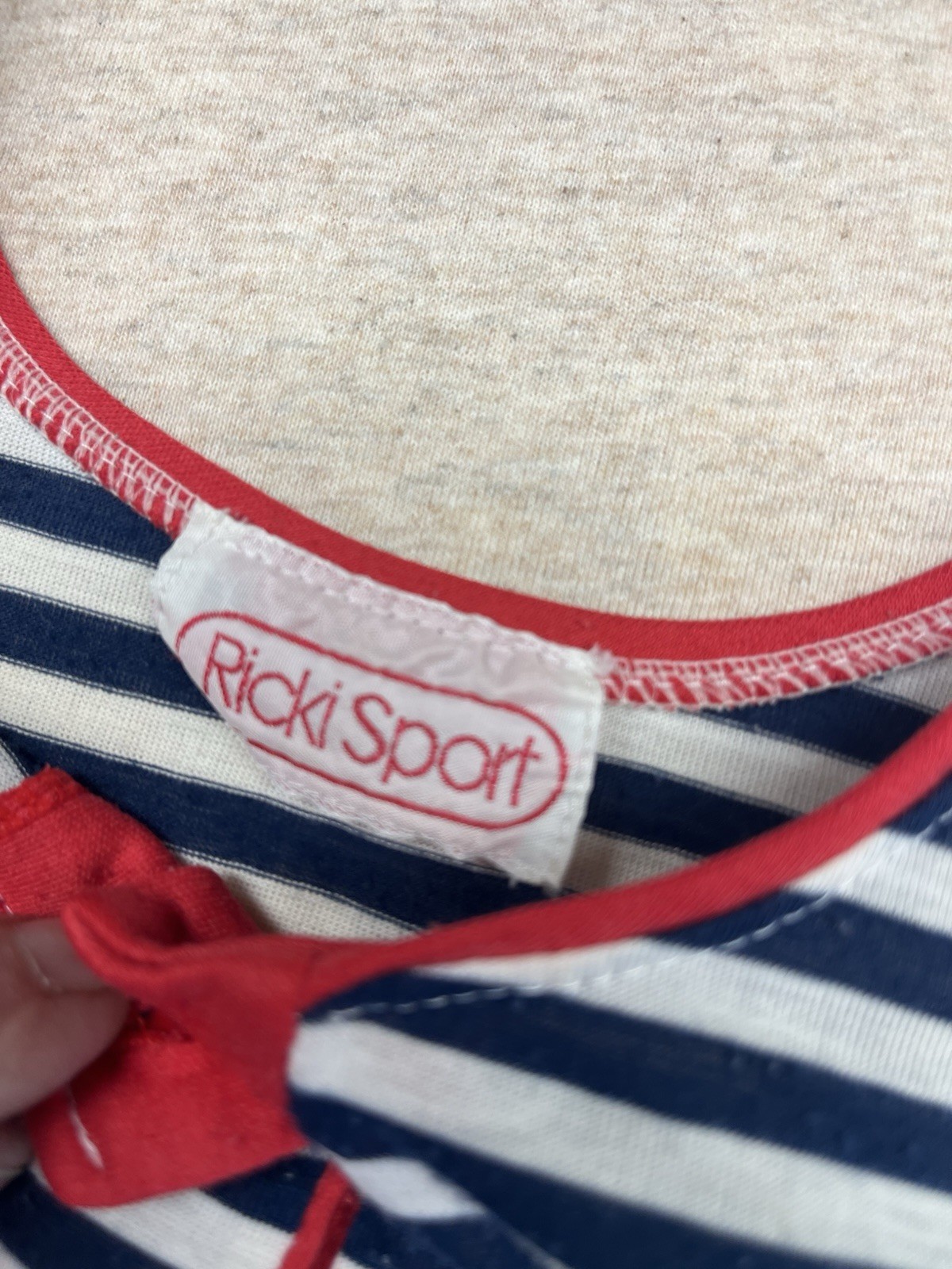 1980s Women’s Red Wht Blu Knit Tank Top