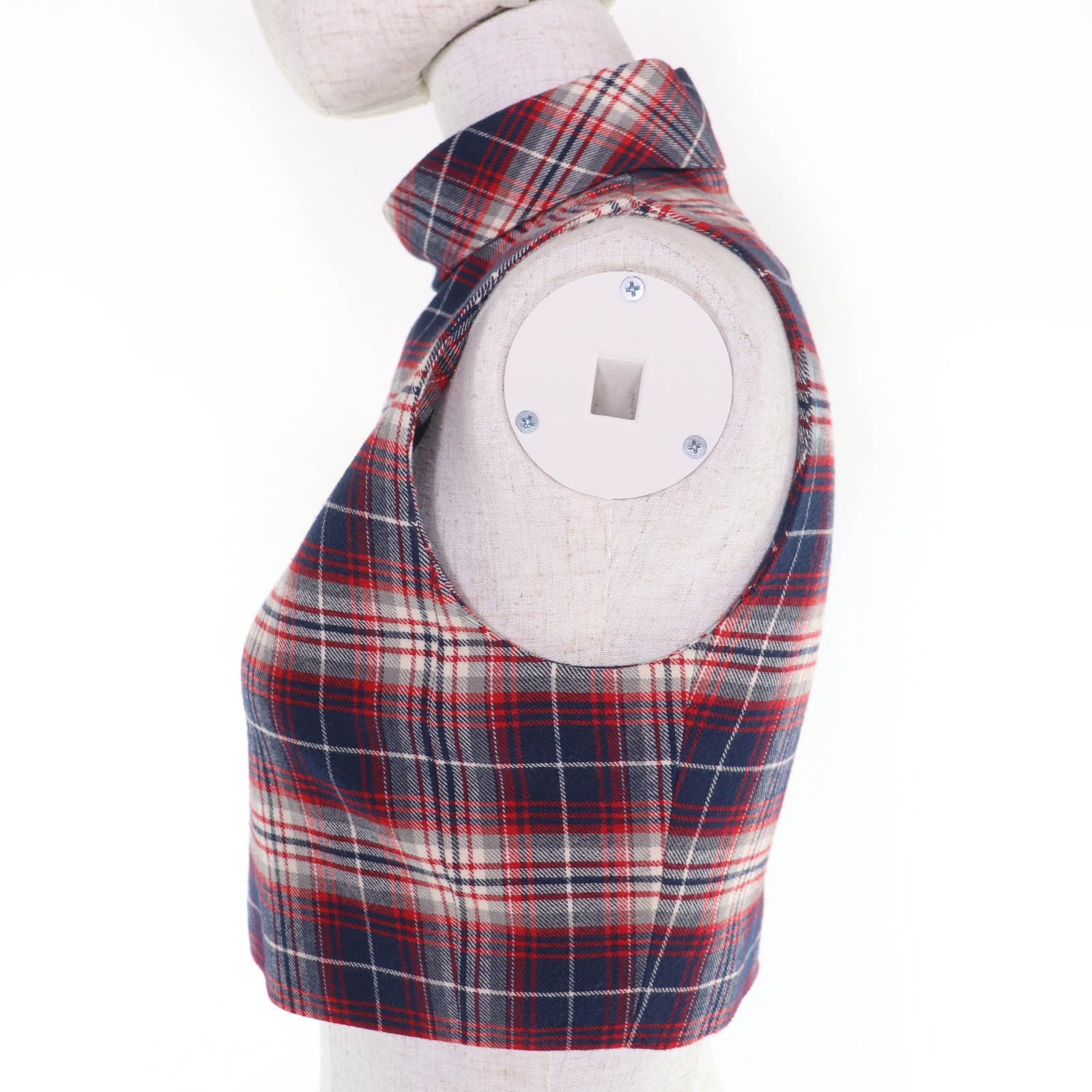 CELINE Flannel Check Cotton Cropped Sleeveless Top – DUTY FREE