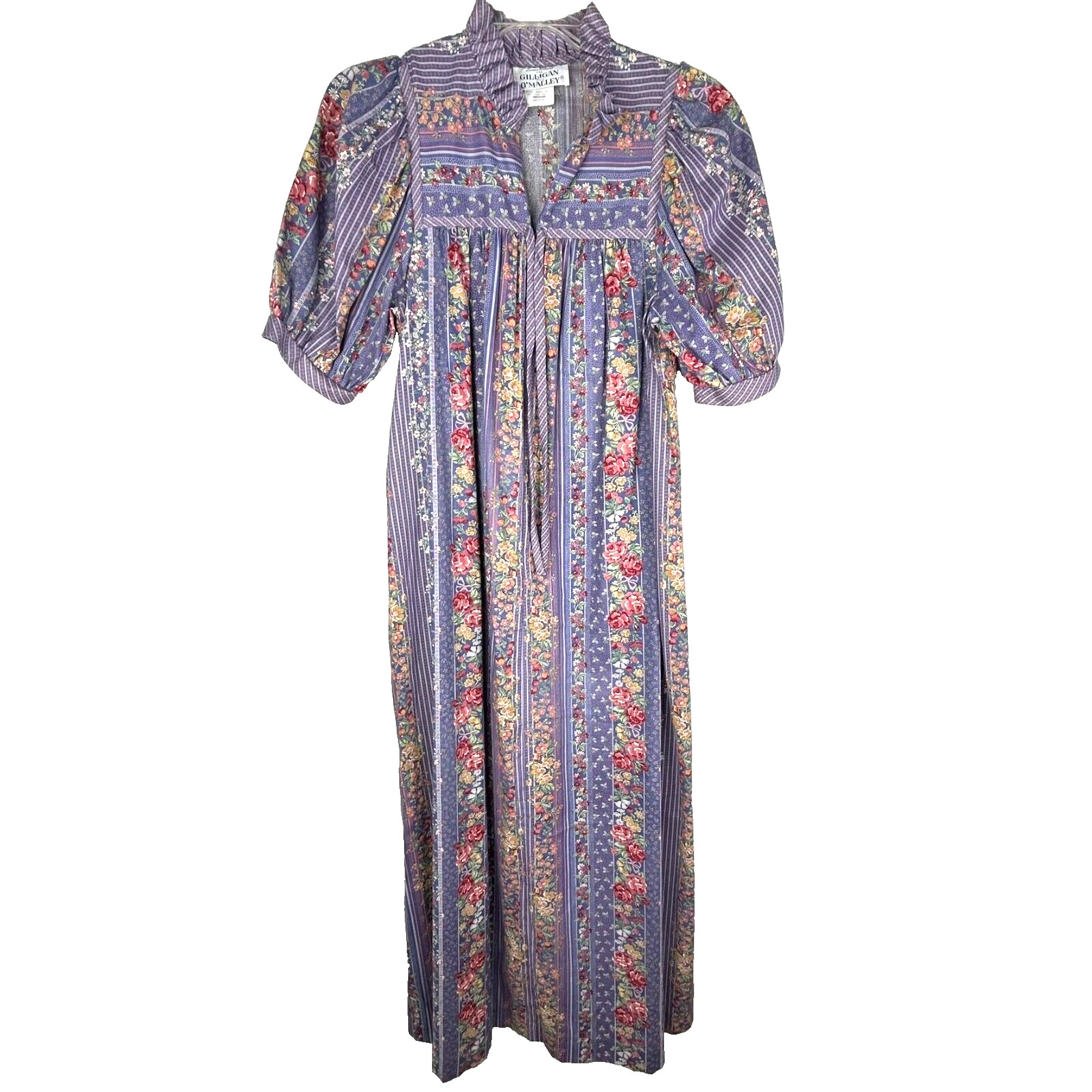 Vtg Donna Richard For Gilligan O&rsquo;Malley Lavender Floral House Dress Nightgown