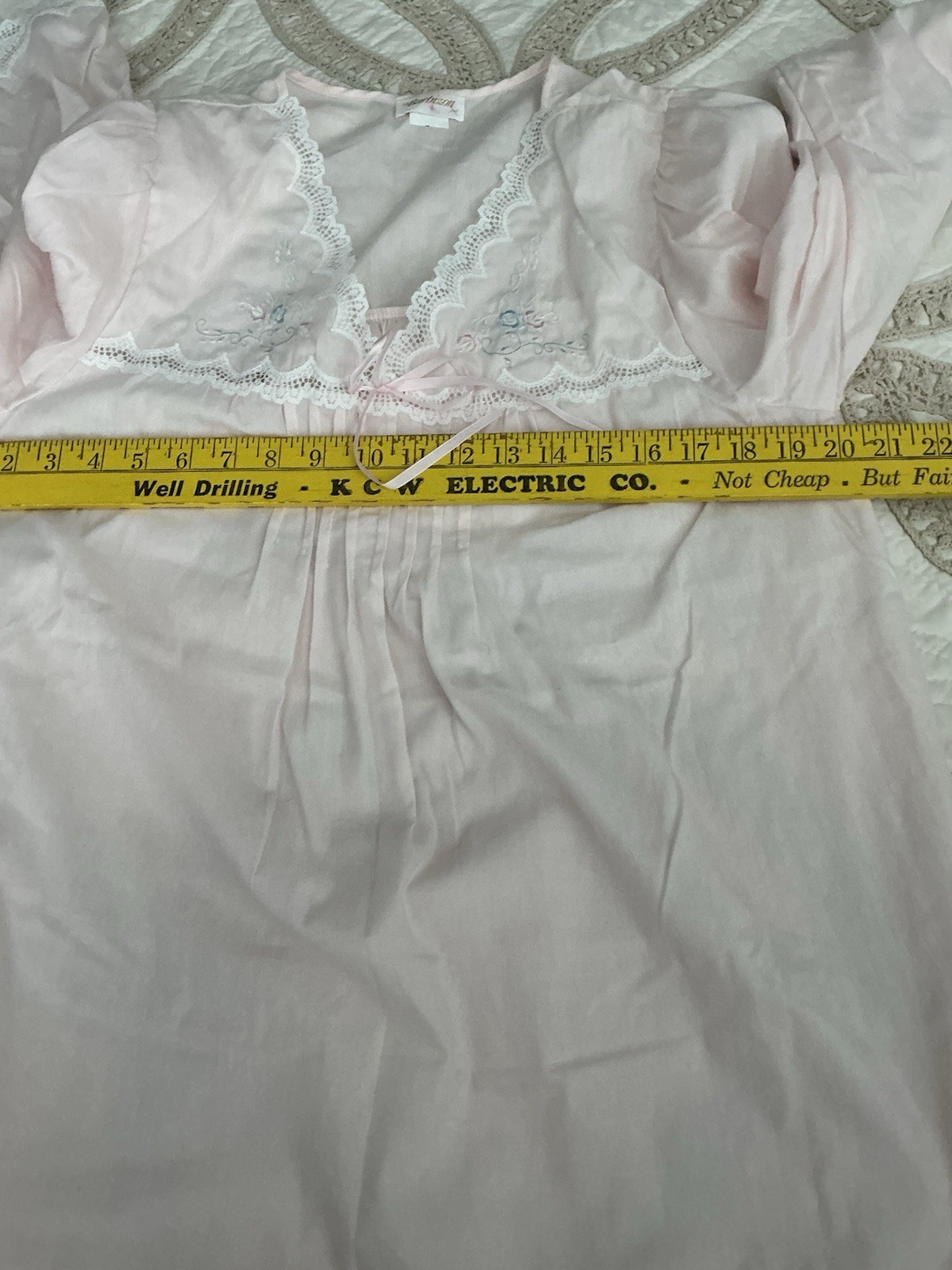 Barbizon Nightgown Medium Pink Authentic Vintage USA Long Lace, Tags Still On