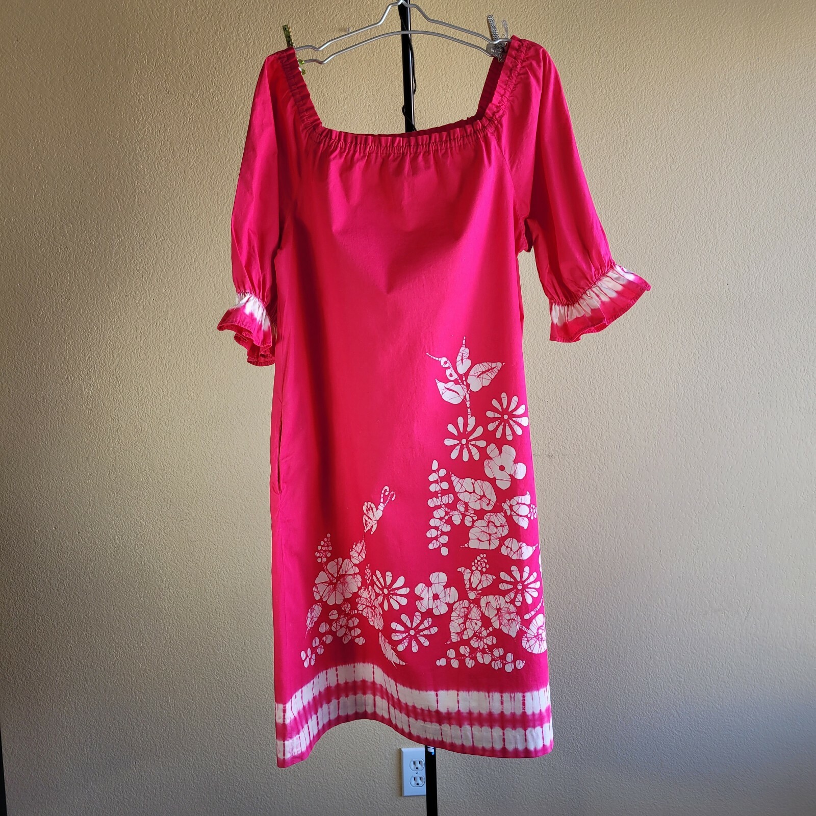 Vintage 60&rsquo;s Bette Of Jamaica Original Ocho Rios Jamaica Pink Maxi Dress Plus Sz