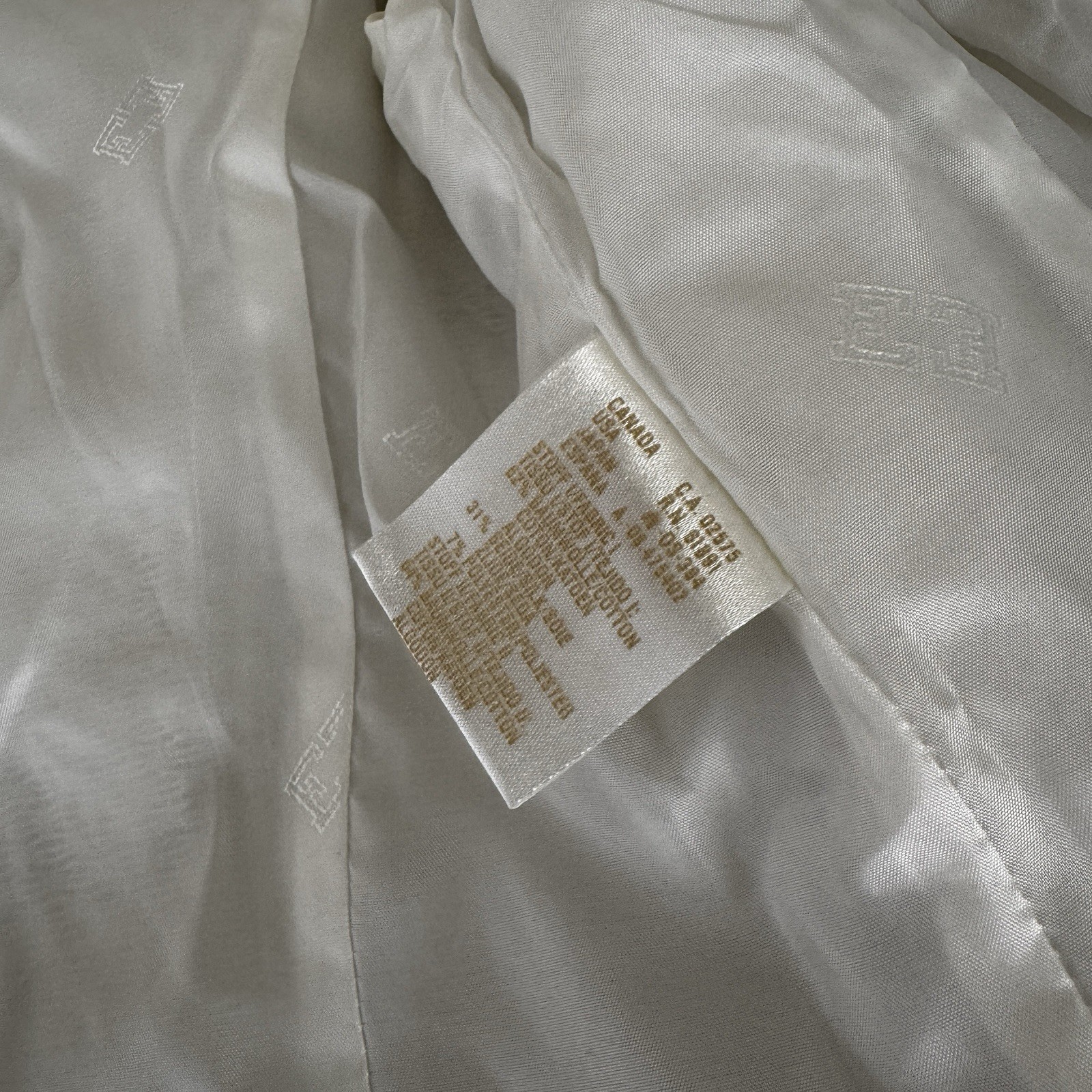 Vintage ESCADA COUTURE Silk Cotton White Silver Suit Jacket Blazer sz 34 Luster