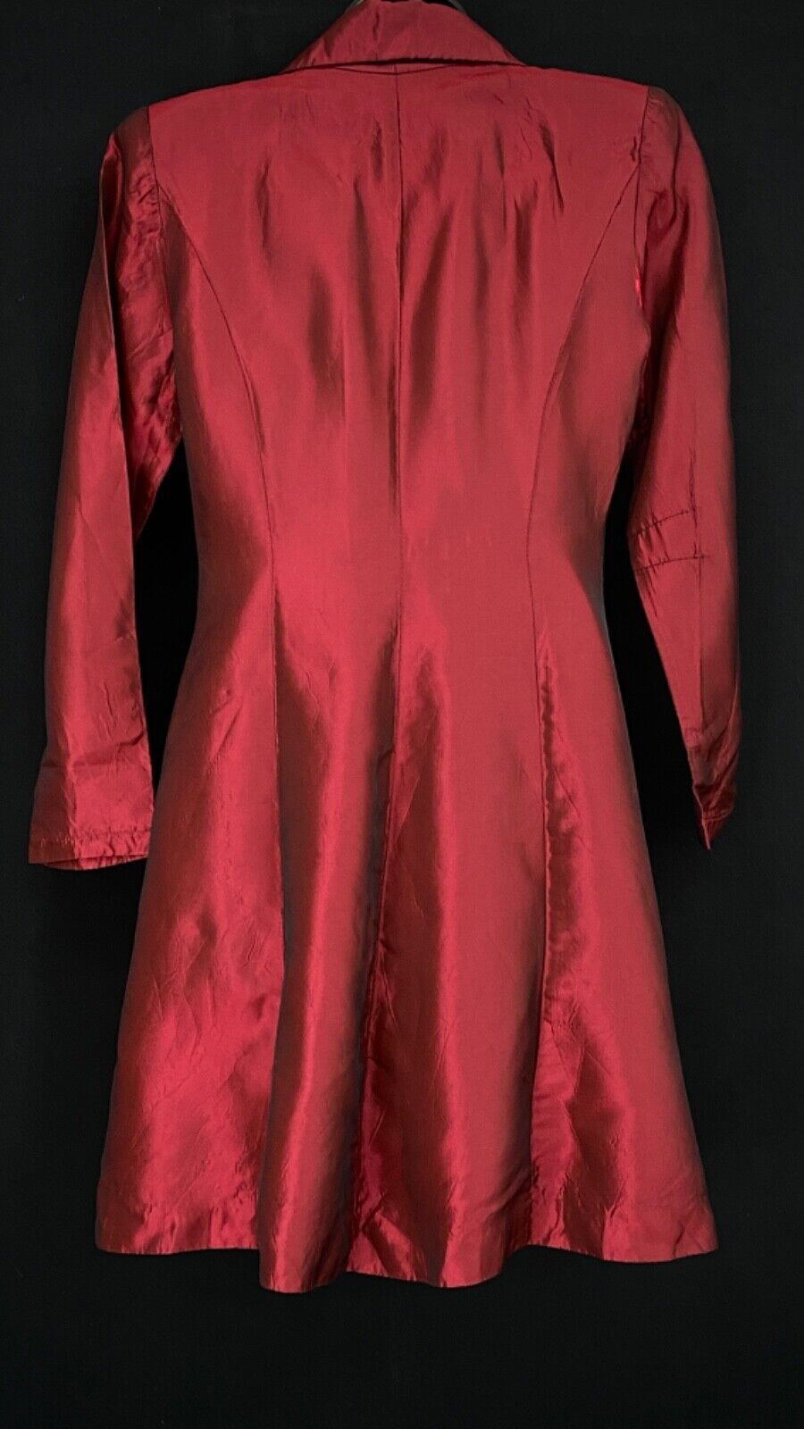 Vintage 1980s red Victorian-style jacket S M long goth glam tuxedo tailored