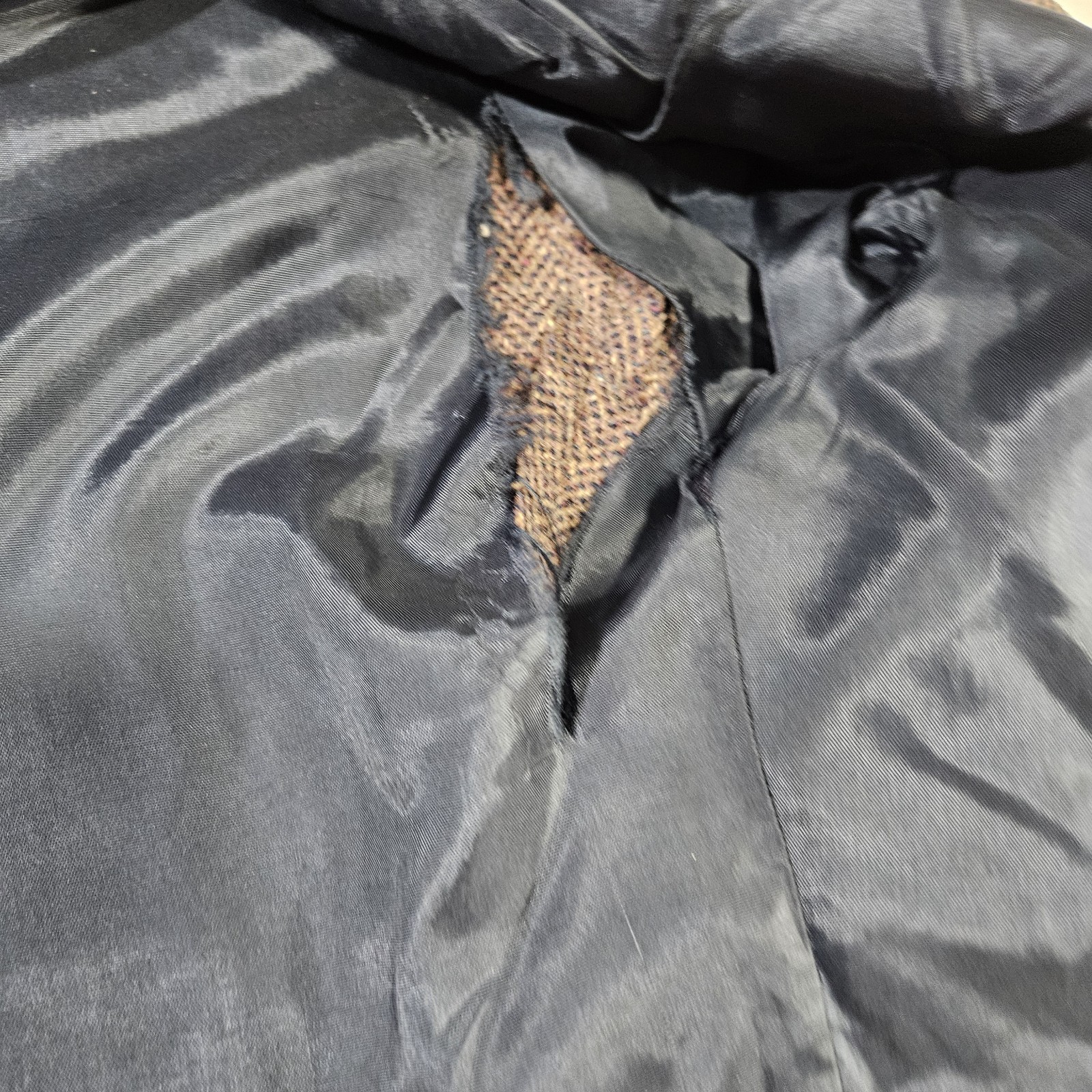 Vintage Positions Herringbone Tweed Blazer Jacket Brown Academic Woven Buttons S