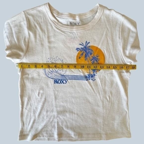 Retro Surf Lifestyle Roxy Wave Stripe Rib Graphic T-Shirt Size XLarge