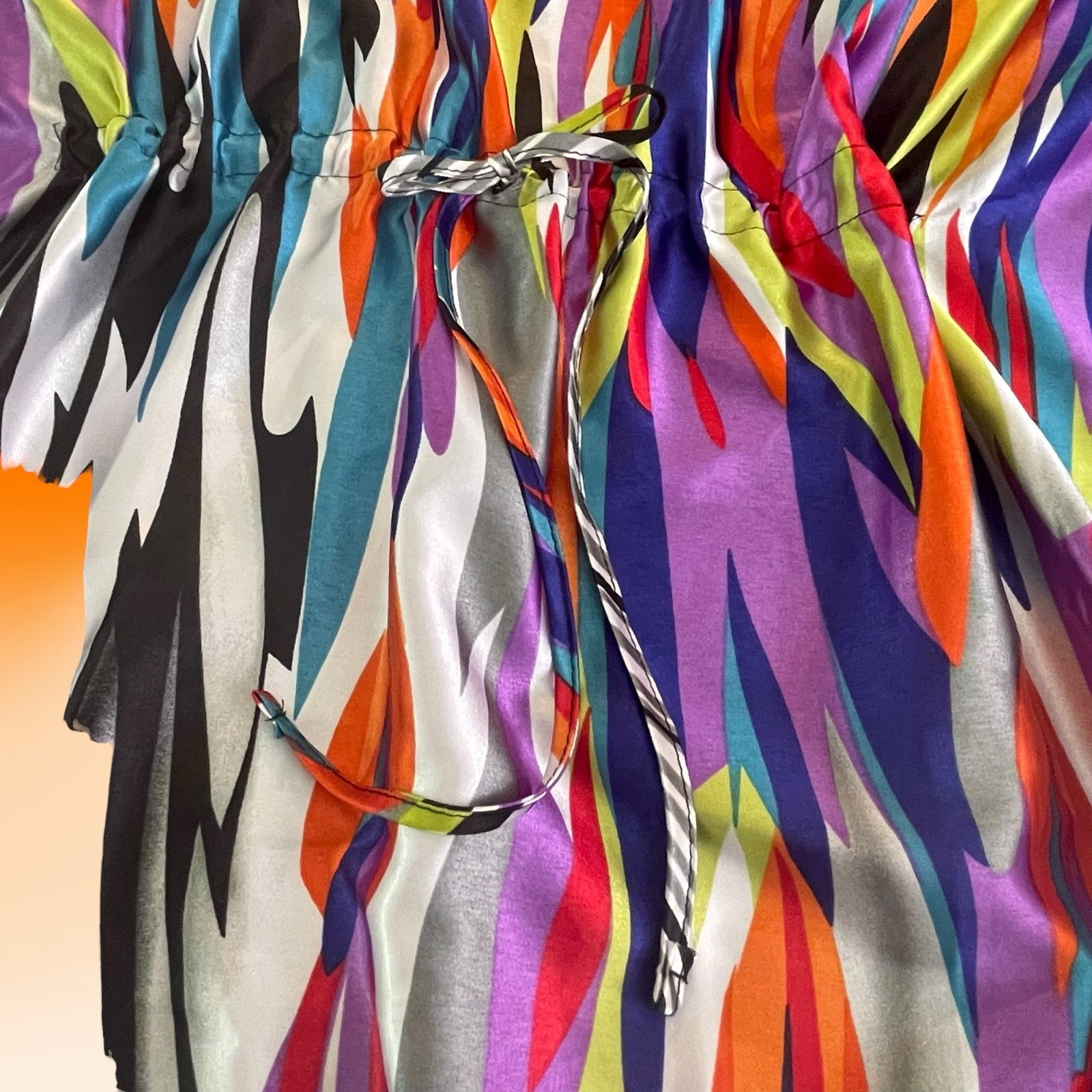Mrs. Roper Caftan Three’s Company OSFA Winlar Abstract Colorful Swim Cover
