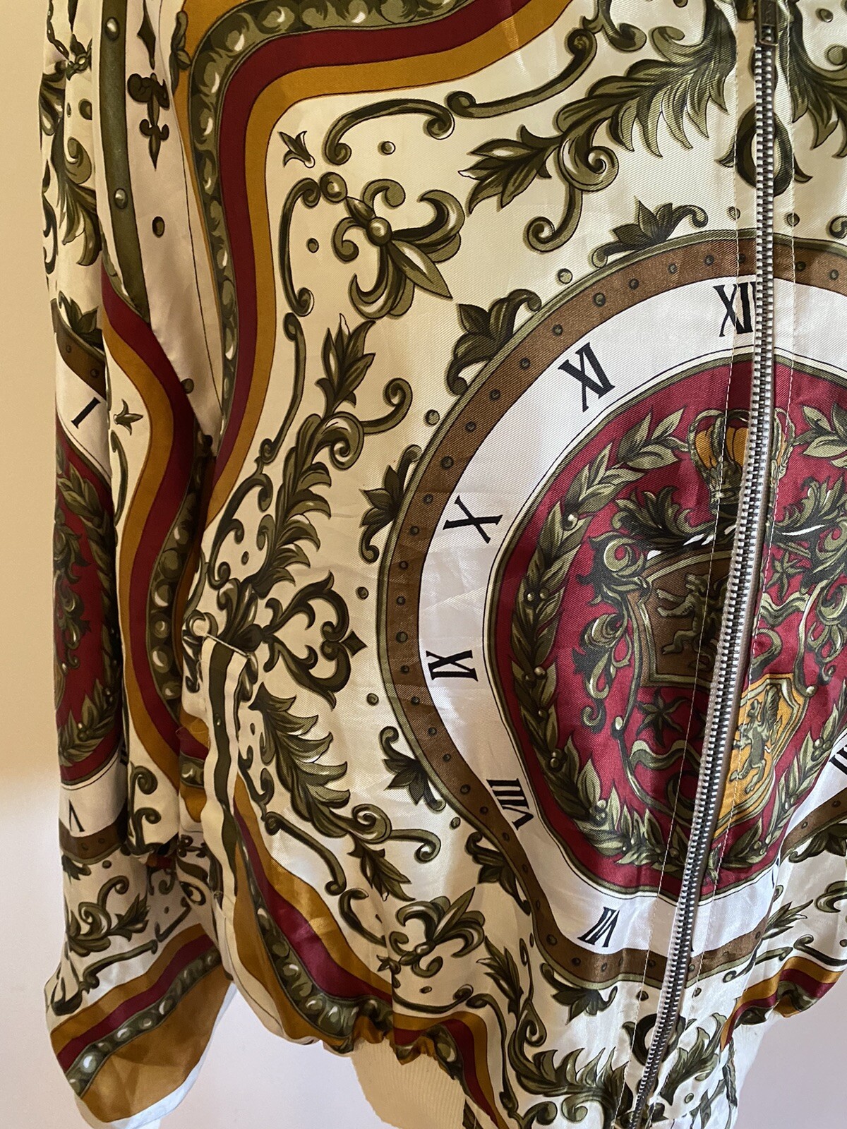 Vintage Silkworms bomber style jacket clock Unique Wmns M Oversized Lined 90’s