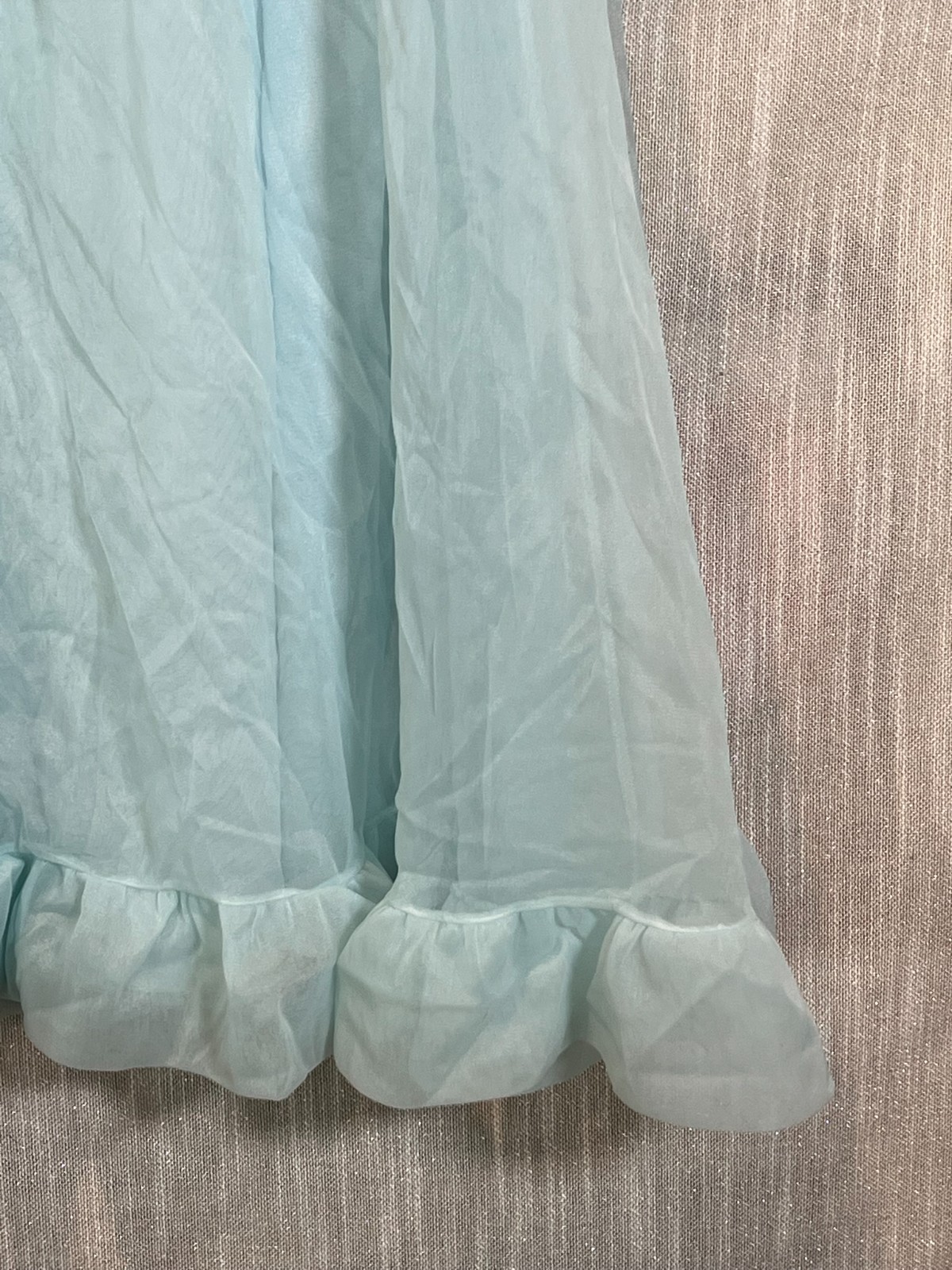 Vintage Gossard Artemis BLUE CHIFFON NIGHTGOWN~Babydoll Nightie*S Sleepwear*Rose