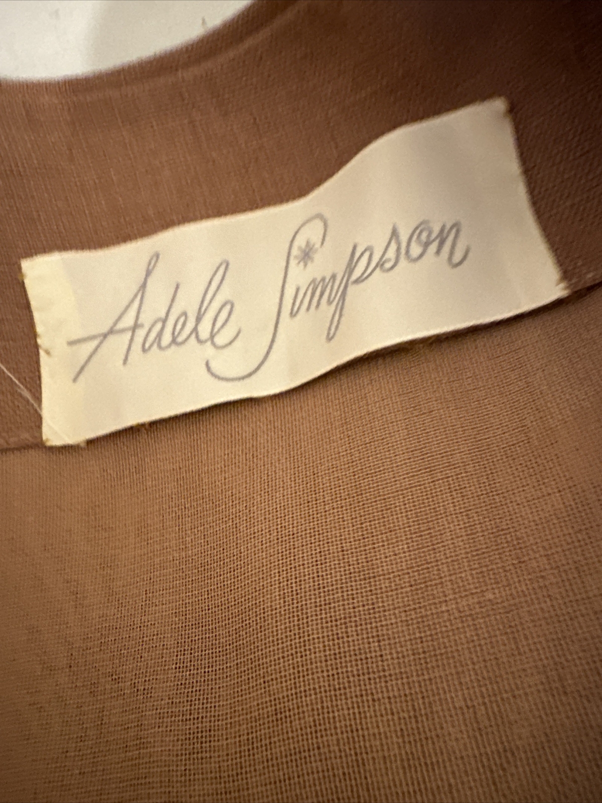 Vtg 50s 1950s Adele Simpson Wiggle tan brown Pencil dress S 4 6 Talon Zipper