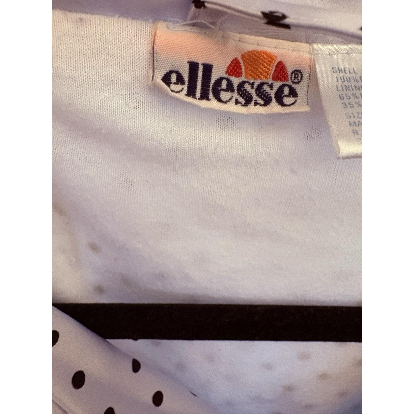 Vintage Ellesse Jacket Medium Blue Satin Polka Dot 80s Retro Streetwear Costume