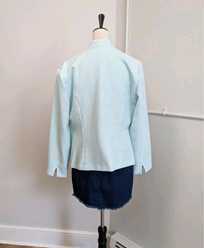 Jessica Howard Blazer Womens Size 12 Light Blue Open Front Textured Jacket