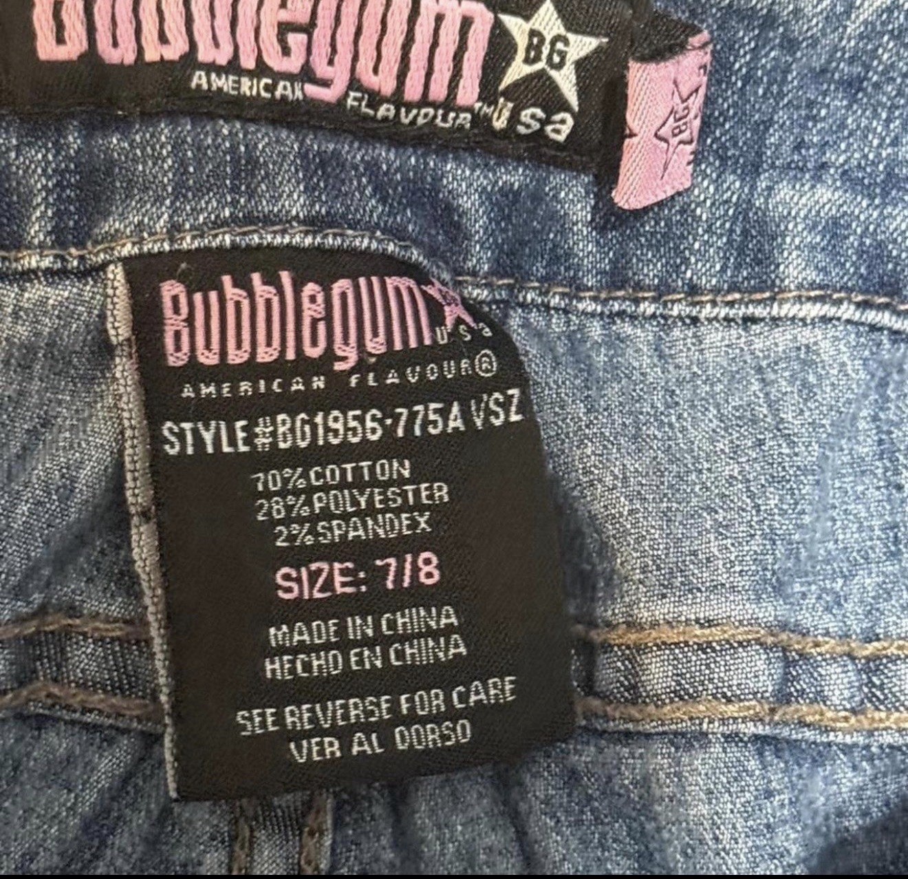 Bubblegum Y2KBlue Bootcut Jeans 7/8 Adjustable Waist BG1956-775AVSZ