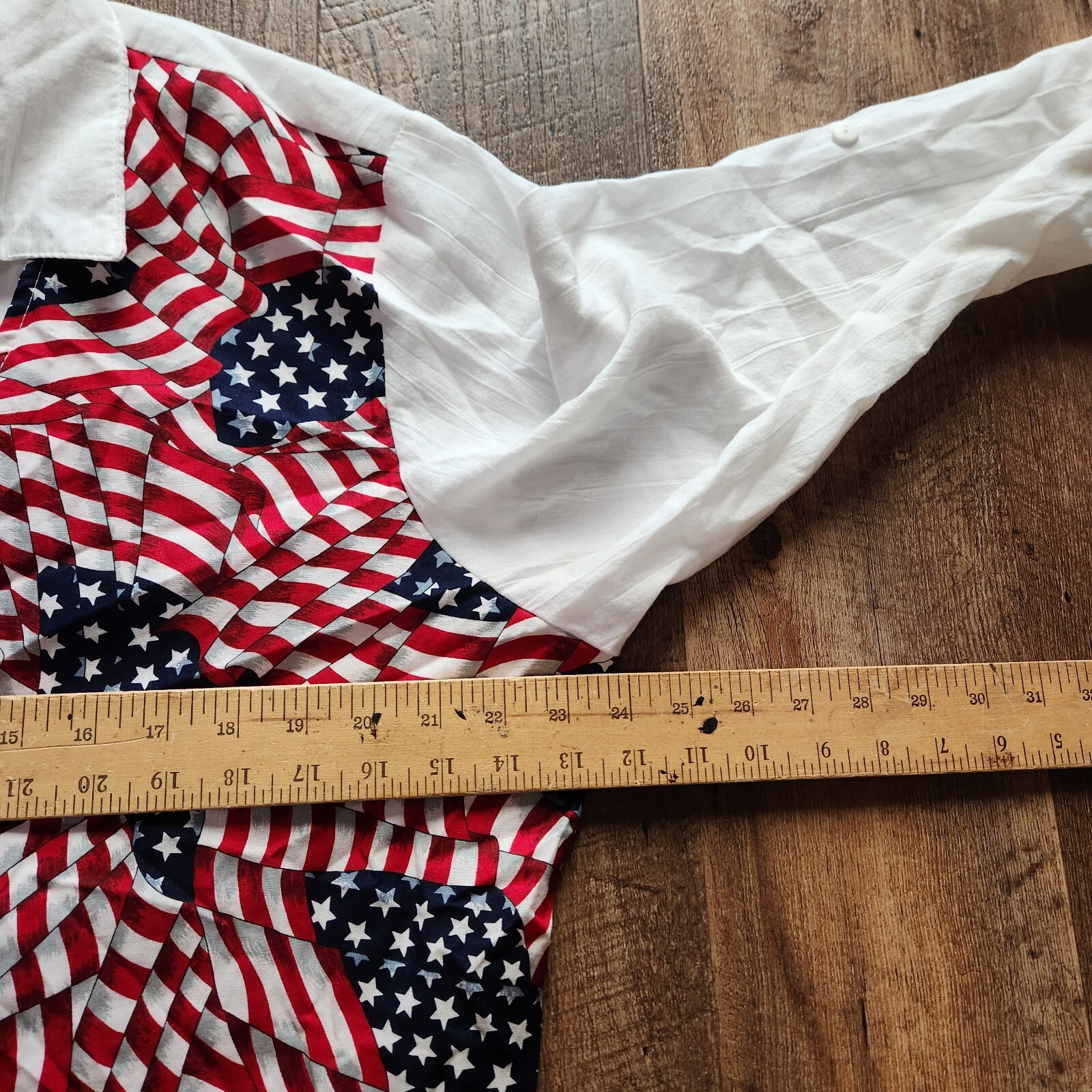 W@W! Tapestry XL Long Sleeve Button Down Shirt American Flag Vintage