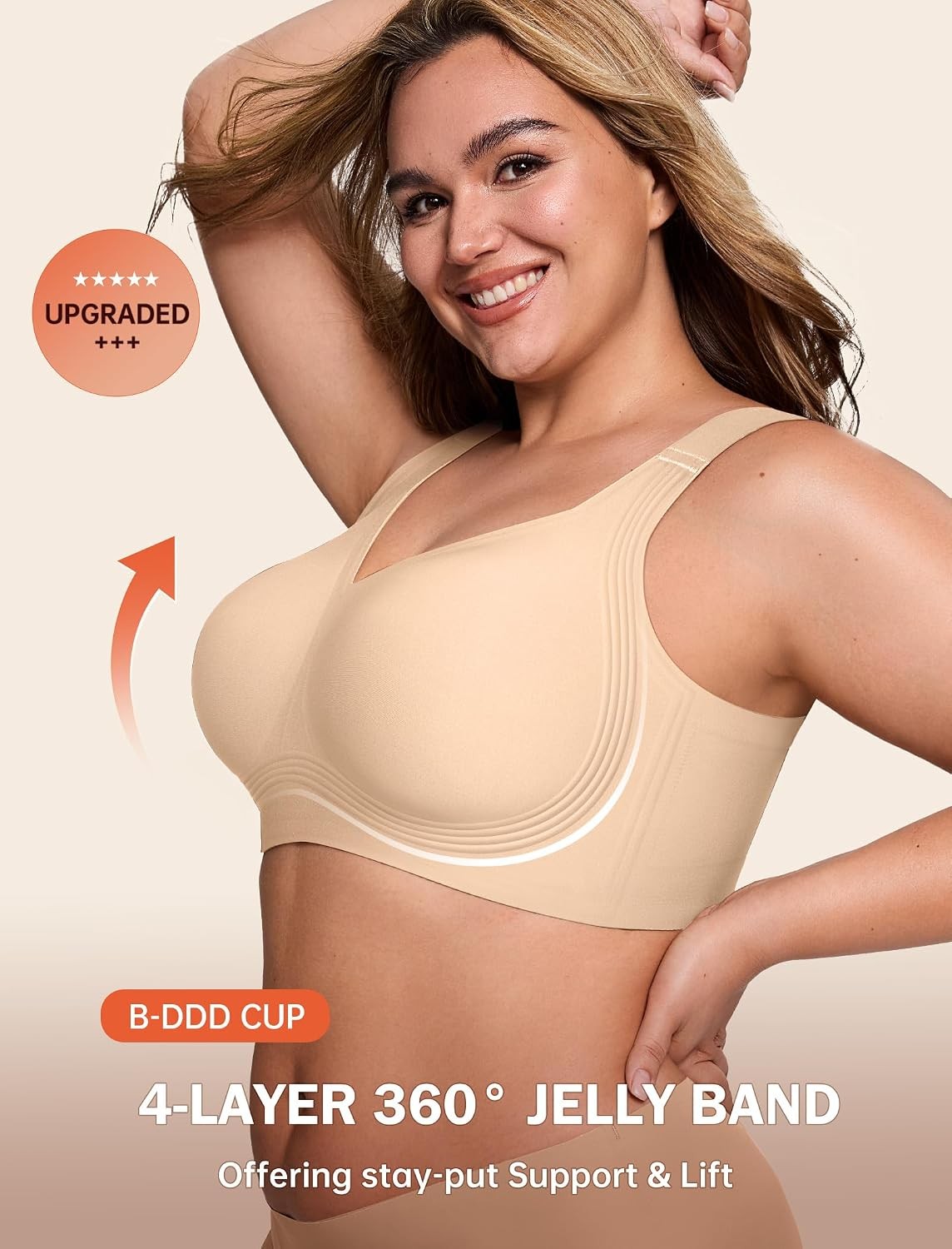 LetsJoli Bras for Women Supportive Wireless Push Up Bra Full Coverage No