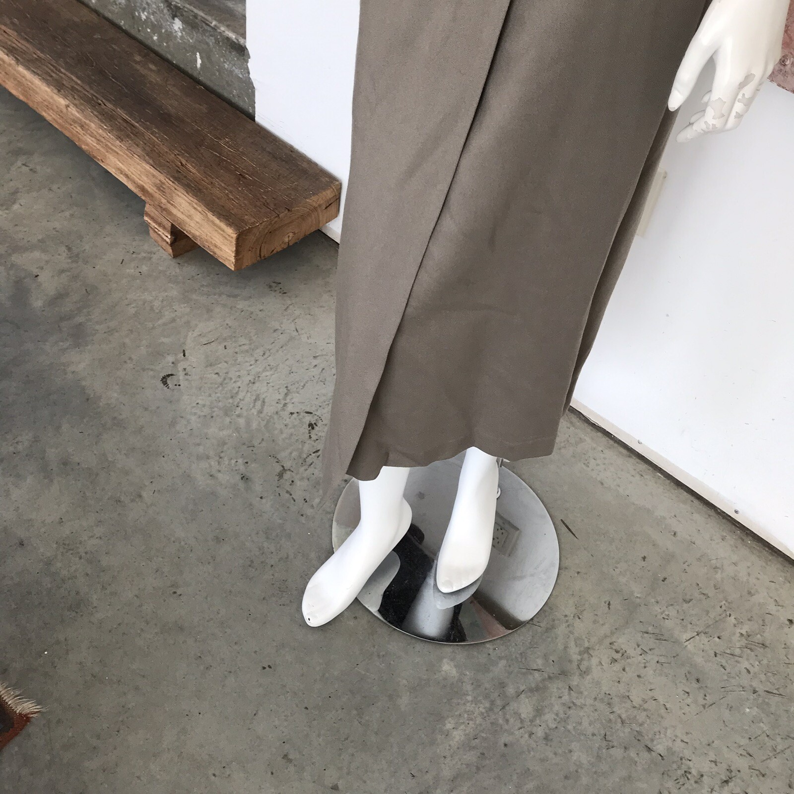 Vintage Express Beige Wool Blend High Waisted Maxi Skirt Age 13/14 / 13 / 14